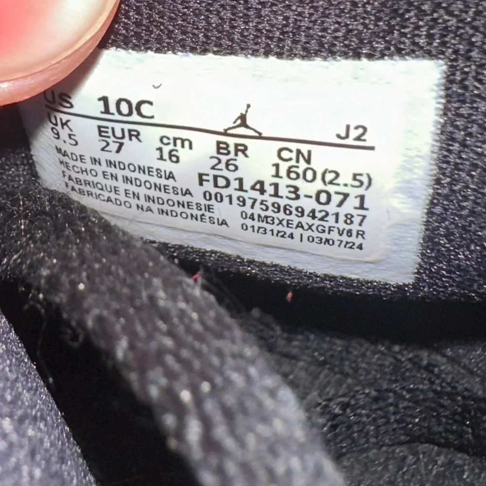 Jordan Air Jordan 1 Retro High OG (TD) Black/Gold Toddler 10C Leather FD1413-071